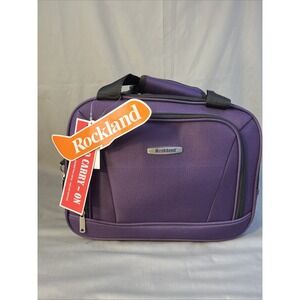 NWT Rockland Carry On Travel Tote Purple Canvas 14x5.5x11.5" Light Collapses